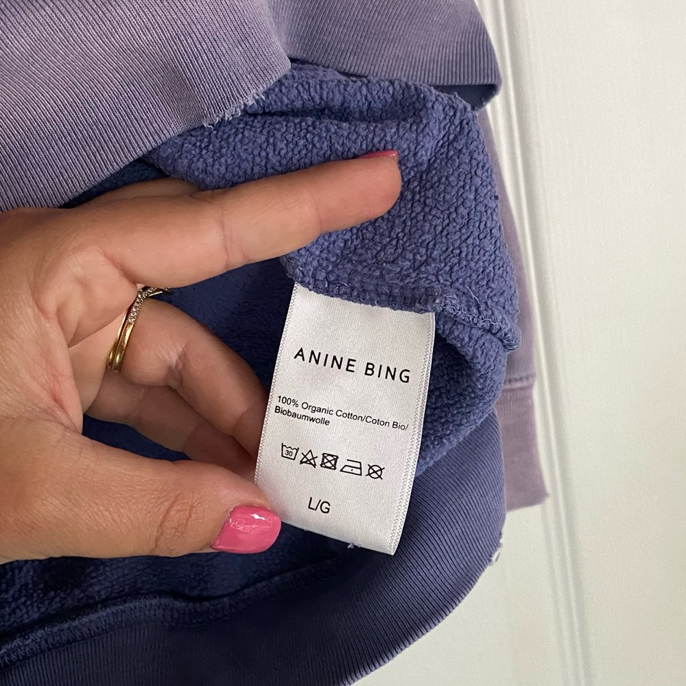 Anine Bing Tyler Sweatshirt in Washed Lavender - Picture 6 of 6